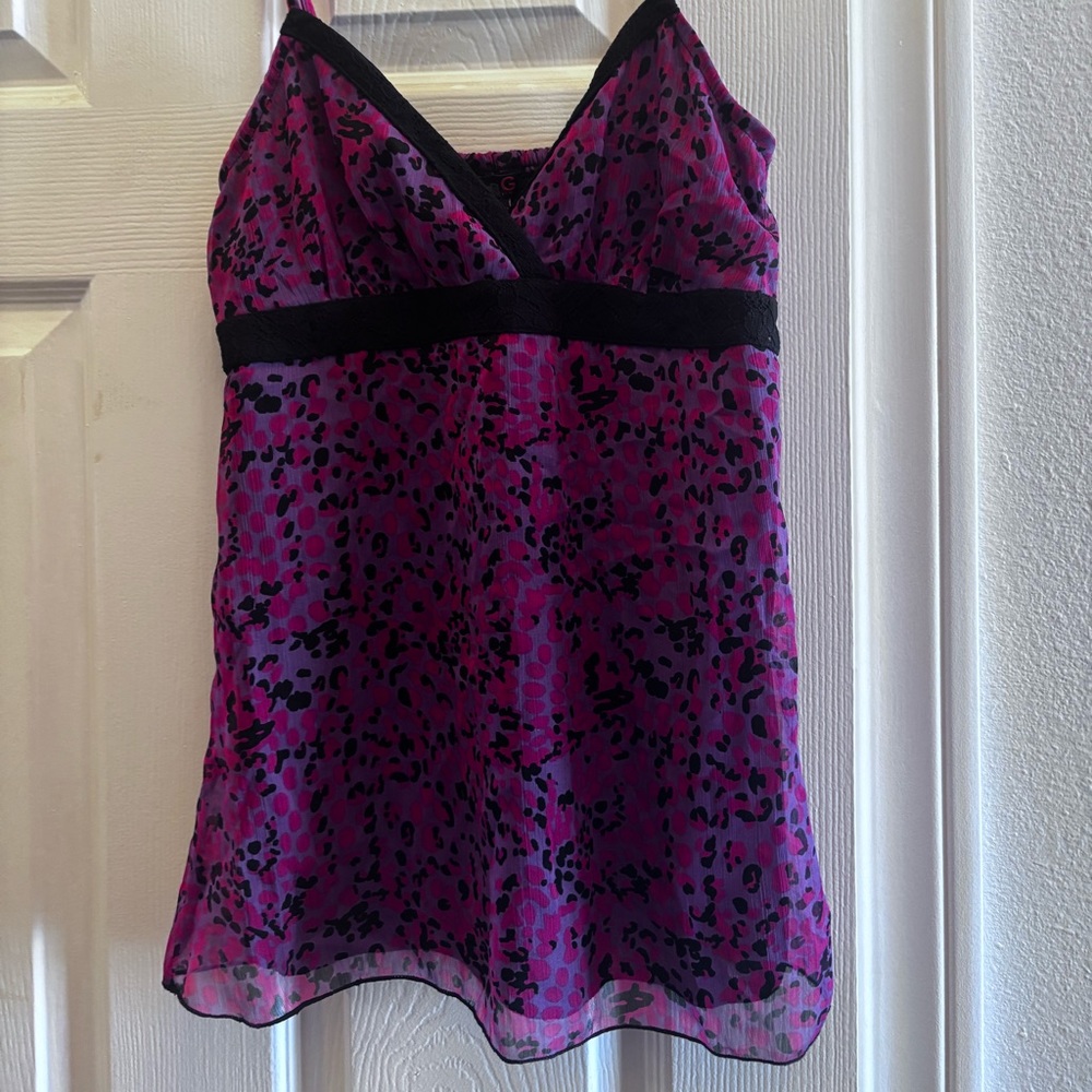 Elegant Purple and Black Women's Top